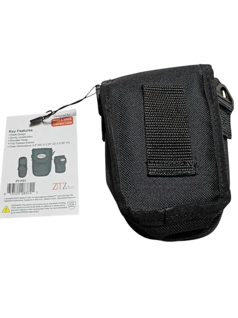 Zitz Tech Zt-Ps1 Digital Point And Shoot Camera Case Padded Strap Black Nylon